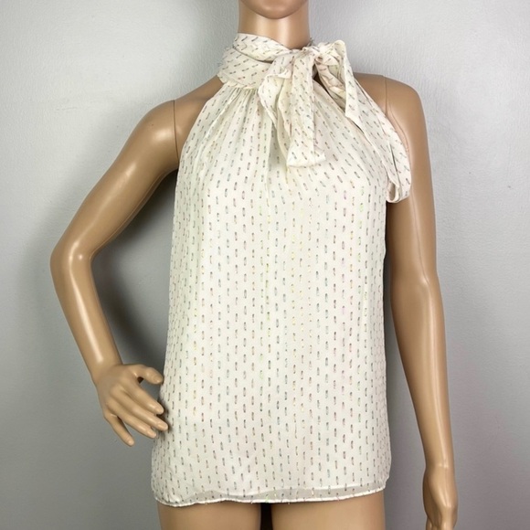 NEW RAMY BROOK IVORY METALLIC SLEEVELESS TOP - Picture 2 of 7
